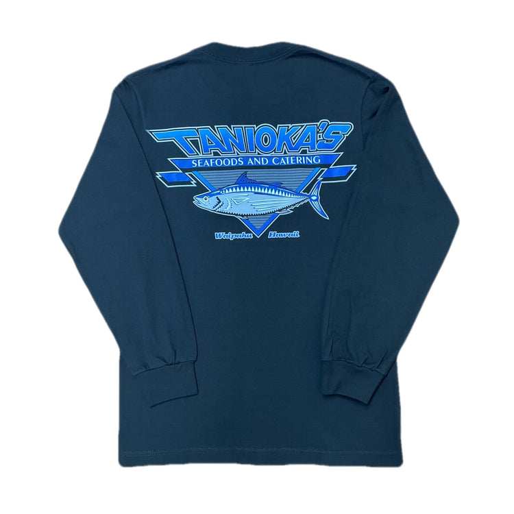 Tanioka’s Adult Logo Long Sleeve Shirt Black w/Blue