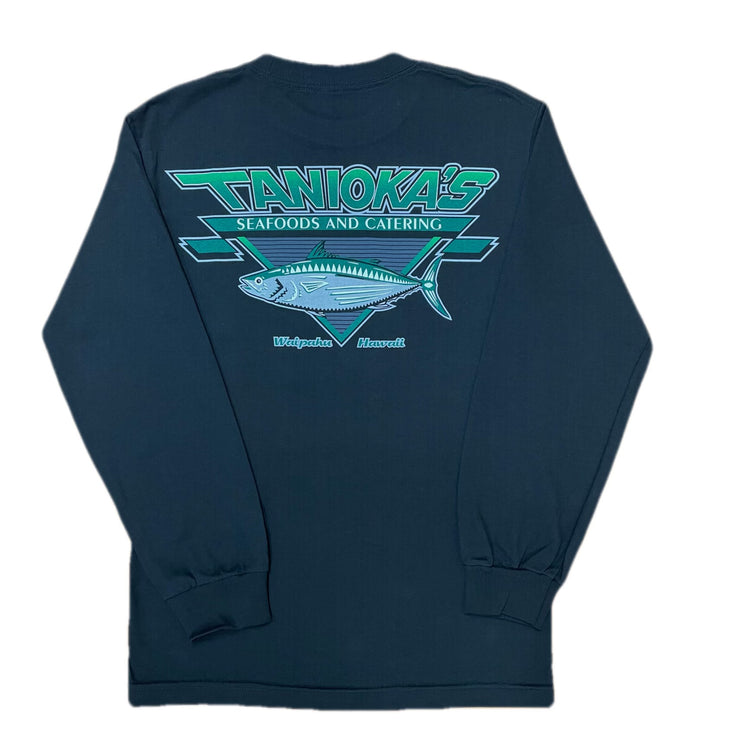 Tanioka’s Adult Logo Long Sleeve Shirt Black w/Green