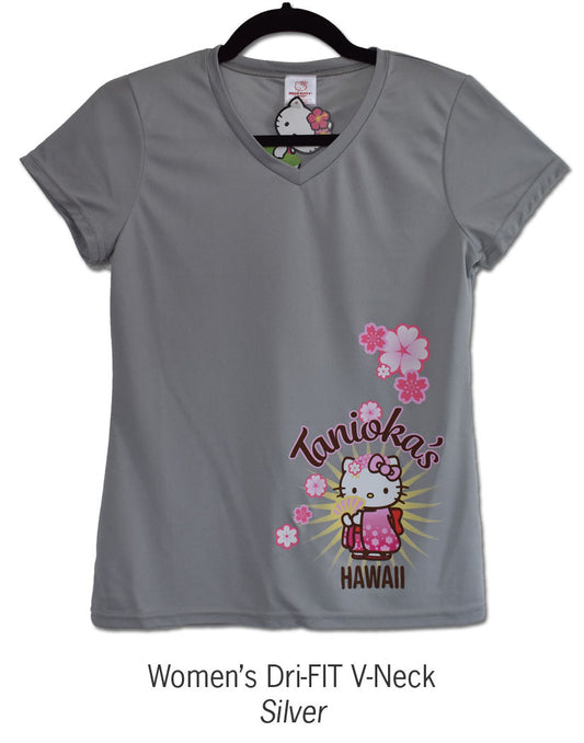 Hello Kitty Kimono Dri Fit Adult Shirt Silver