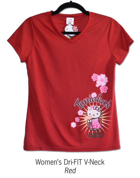 Hello Kitty Kimono Dri Fit Adult Shirt Red