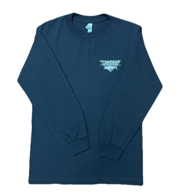 Tanioka’s Adult Logo Long Sleeve Shirt Black w/Blue