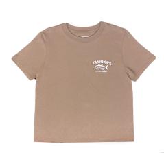 Tanioka’s ESTABLISHED 1978 Women's T-shirt Boxy Cocoa w/Pink Lettering
