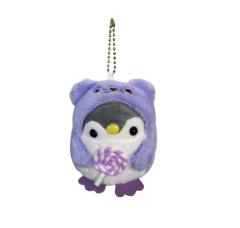 Keychain & Backpack Charm Penguin in Bear Cosplay Lollipop Purple