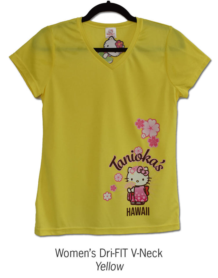 Hello Kitty Kimono Dri Fit Adult Shirt Yellow